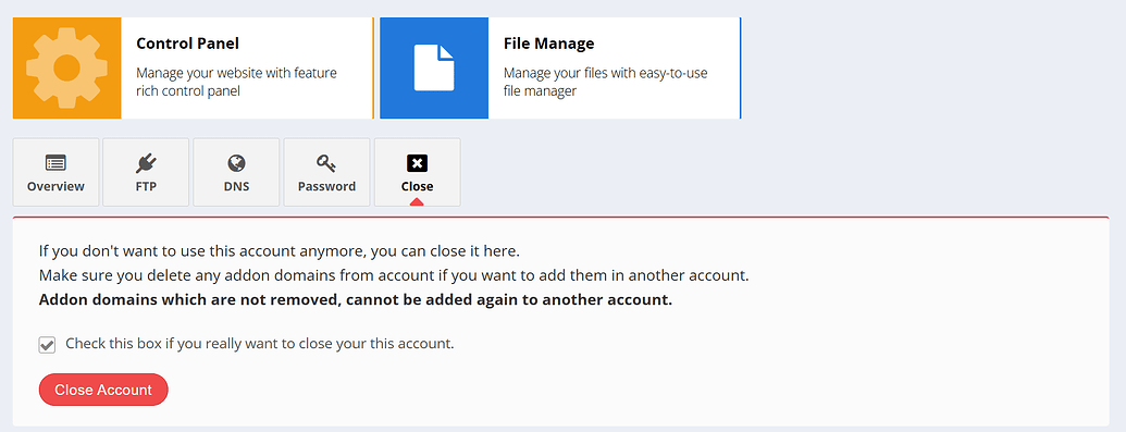Account Deletion - Hosting Support - Profreehost Forum